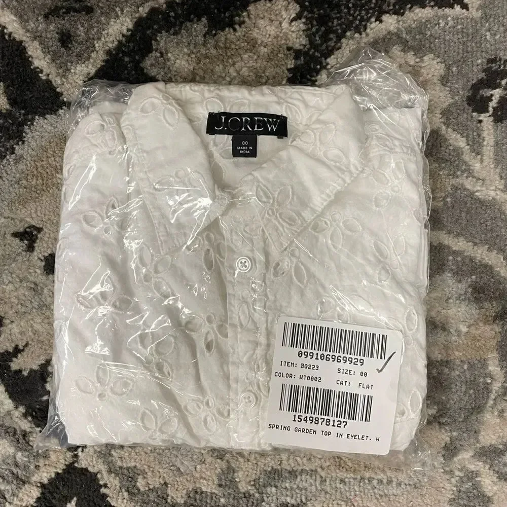 J. Crew Spring garden top in eyelet*